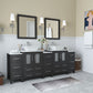 84 Inch Double Sink Bathroom Vanity in Espresso with Marble Countertop - Vanity Art VA3124-84E