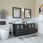 60 Inch Double Sink Bathroom Vanity in Espresso with Marble Countertop - Vanity Art VA3124-60E