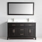 60 Inch Double Sink Bathroom Vanity in Espresso with White Marble Countertop - Vanity Art VA1060DE