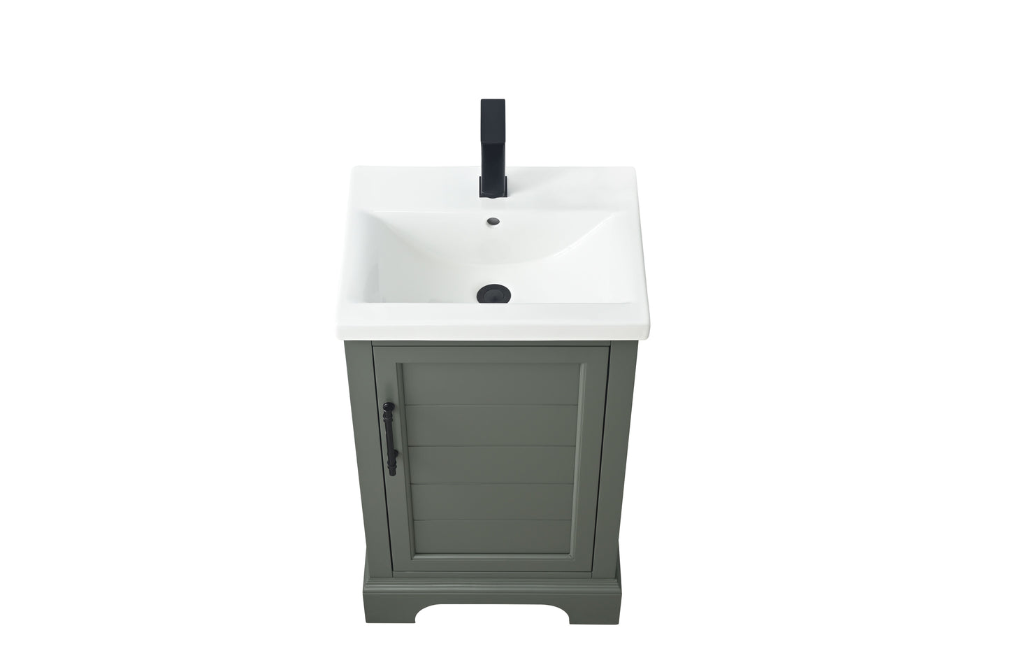 20 Inch Single Sink Bathroom Vanity in Vintage Green with Ceramic Sink and Countertop - Vanity Art VA5020-VG