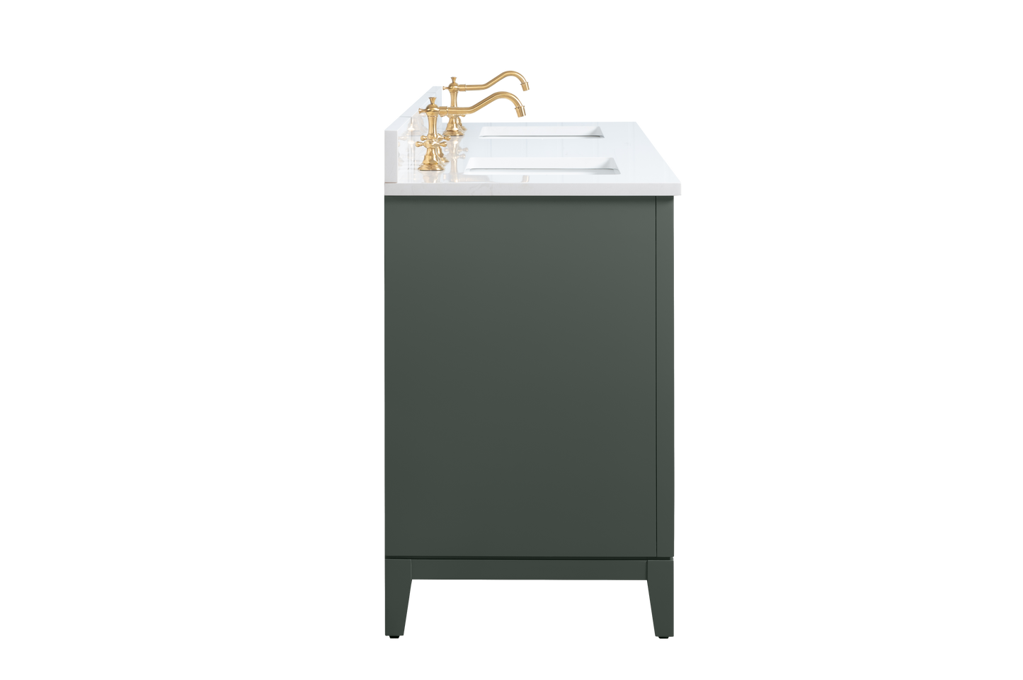 72 Inch Double Sink Bathroom Vanity in Vintage Green with Marble Countertop - Vanity Art VA8072-DVG