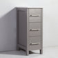 12 Inch Bathroom Vanity Cabinet in Gray with Marble Countertop - Vanity Art VA3012G