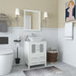 24 Inch Single Sink Bathroom Vanity in White with Marble Countertop - Vanity Art VA3124W