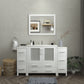 60 Inch Single Sink Bathroom Vanity in White with Ceramic Countertop - Vanity Art VA3036-60W