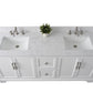 72 Inch Double Sink Bathroom Vanity in White with Marble Countertop & Backsplash - Vanity Art VA5072-DW