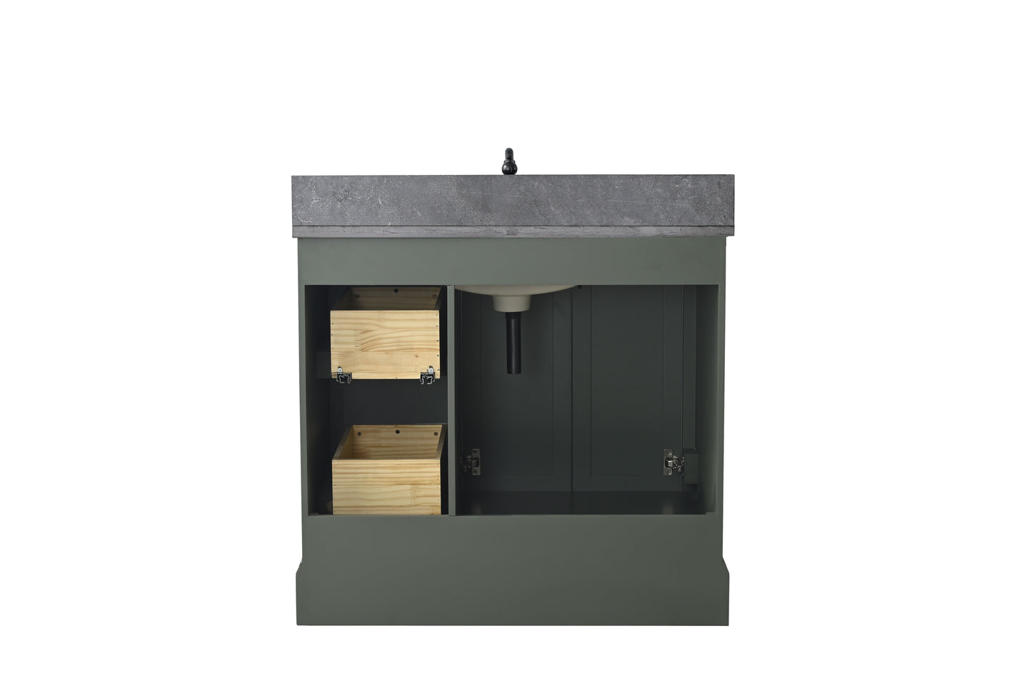 36 Inch Single Sink Bathroom Vanity in Vintage Green with Marble Countertop & Backsplash - Vanity Art VA5036-VG