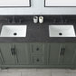 60 Inch Double Sink Bathroom Vanity in Vintage Green with Marble Countertop & Backsplash - Vanity Art VA5060-DVG