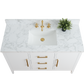 48 Inch Single Sink Bathroom Vanity in White with Marble Countertop - Vanity Art VA9048-W