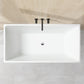 59 Inch Freestanding White Acrylic Bathtub with Overflow And Pop-Up Drain - Vanity Art VA6813B-S-MB