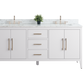 72 Inch Double Sink Bathroom Vanity in White with Marble Countertop - Vanity Art VA9072-DW