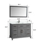 60 Inch Single Sink Bathroom Vanity in Gray with White Marble Countertop - Vanity Art VA1060SG