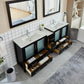 84 Inch Double Sink Bathroom Vanity in Espresso with Ceramic Countertop - Vanity Art VA3036-84E