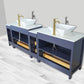 96 Inch Double Sink Bathroom Vanity in Blue with Marble Countertop - Vanity Art VA3136-96B