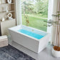 67 Inch Freestanding White Acrylic Bathtub with Overflow And Pop-Up Drain - Vanity Art VA6814-L-TG