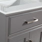 60 Inch Double Sink Bathroom Vanity in Gray with White Marble Countertop - Vanity Art VA1060DG