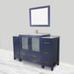 60 Inch Single Sink Bathroom Vanity in Blue with Ceramic Countertop - Vanity Art VA3036-60B