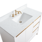 42 Inch Single Sink Bathroom Vanity in White with Marble Countertop - Vanity Art VA8042-W