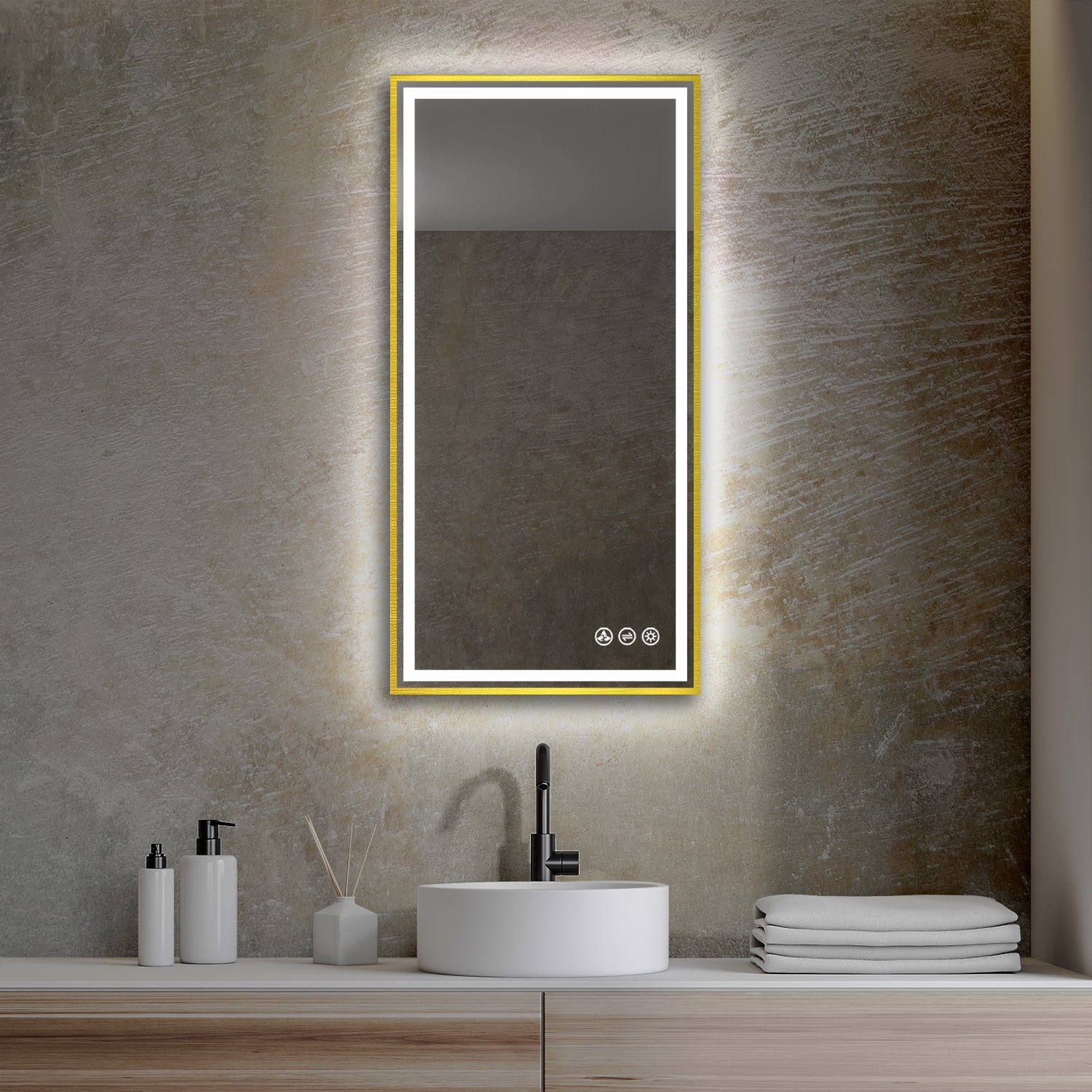 Blossom Stellar - 18" LED Mirror Brushed Gold Frame LED M4 1836 BG