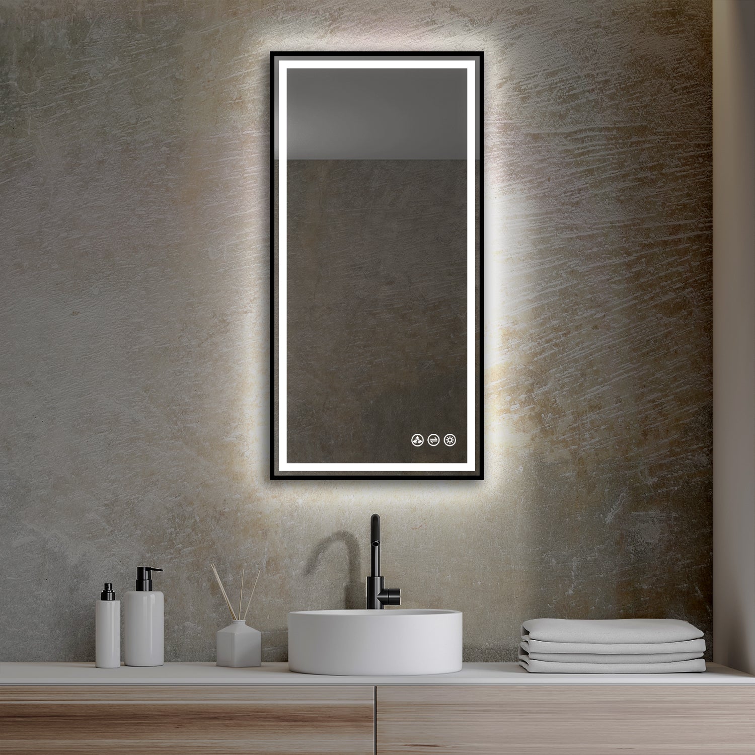 Blossom Stellar - 18" LED Mirror Matte Black Frame LED M4 1836 MB