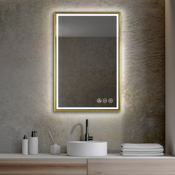 Blossom Stellar - 24 LED Mirror Brushed Gold Frame LED M4 2436 BG