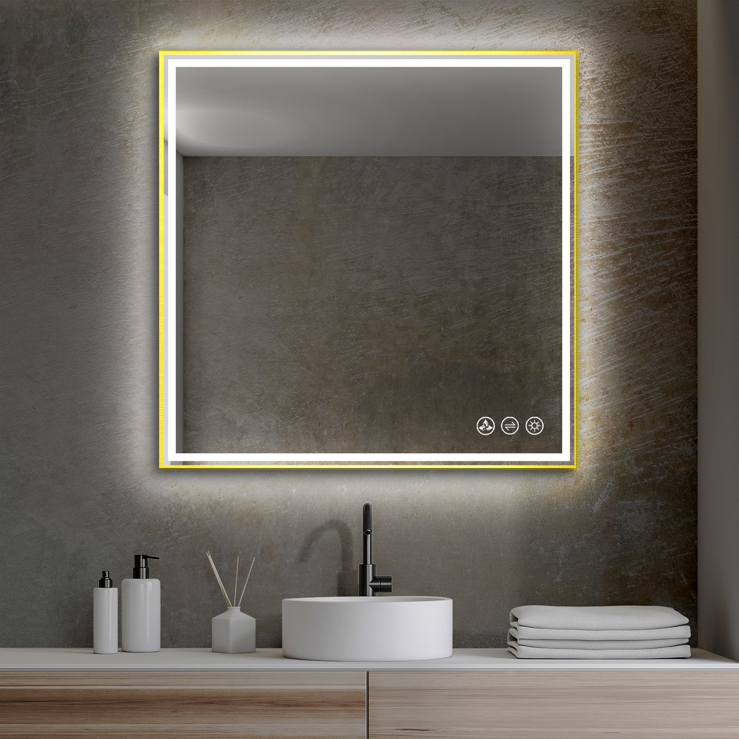 Blossom Stellar - 36" LED Mirror Brushed Gold Frame LED M4 3636 BG