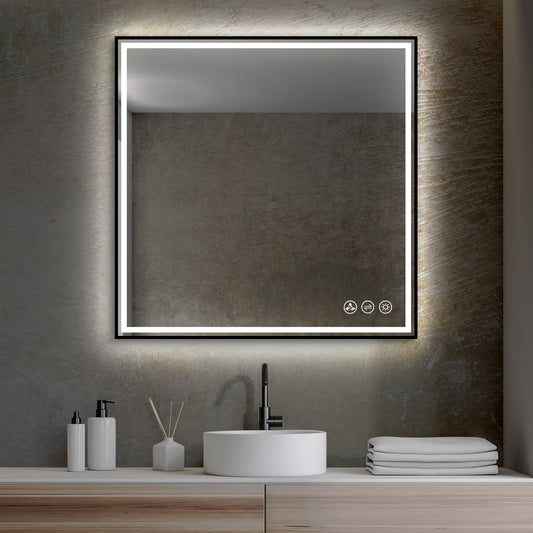 Blossom Stellar - 36" LED Mirror Matte Black Frame LED M4 3636 MB