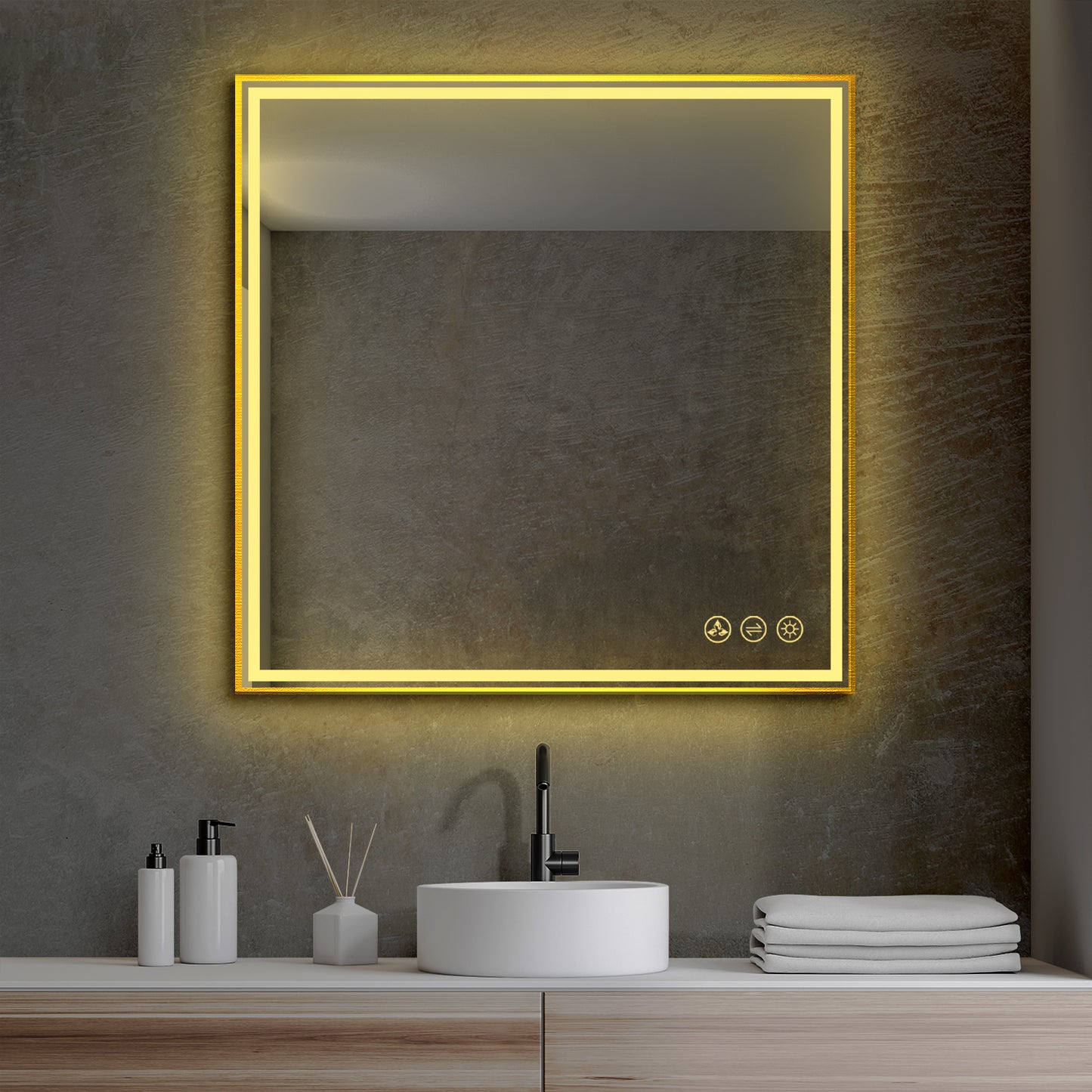 Blossom Stellar - 36" LED Mirror Matte Black Frame LED M4 3636 MB