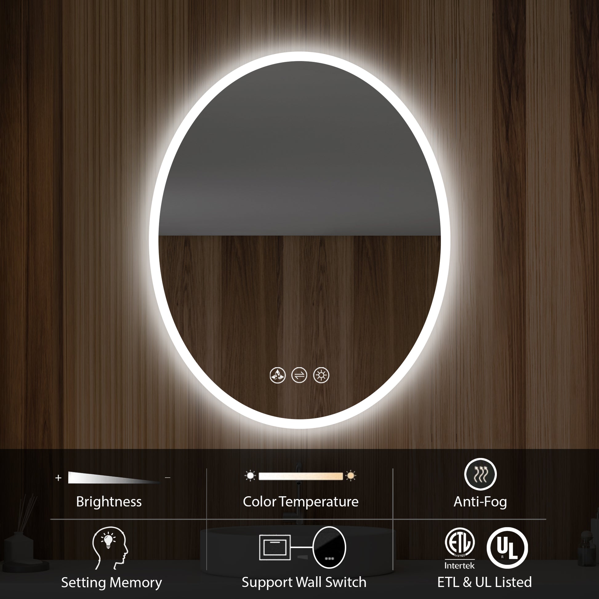 Blossom Oval - 20'' LED Mirror Frosted Side LED M6 2030