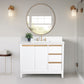 42 Inch Single Sink Bathroom Vanity in White with Marble Countertop - Vanity Art VA8042-W