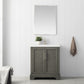 30 Inch Single Sink Bathroom Vanity in Gray with Ceramic Sink and Countertop - Vanity Art VA5030-SG