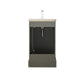 20 Inch Single Sink Bathroom Vanity in Gray with Ceramic Sink and Countertop - Vanity Art VA5020-SG