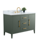 48 Inch Single Sink Bathroom Vanity in Vintage Green with Marble Countertop - Vanity Art VA9048-VG