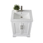 24 Inch Single Sink Bathroom Vanity in White with Ceramic Sink and Countertop - Vanity Art VA5024-W