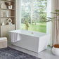 67 Inch Freestanding White Acrylic Bathtub with Overflow And Pop-Up Drain - Vanity Art VA6814-L-TG