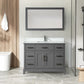 48 Inch Single Sink Bathroom Vanity in Gray with White Marble Countertop - Vanity Art VA1048G