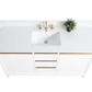 60 Inch Single Sink Bathroom Vanity in White with Marble Countertop - Vanity Art VA8060-SW