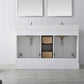 54 Inch Double Sink Bathroom Vanity in White with Marble Countertop & Backsplash - Vanity Art VA5054-W