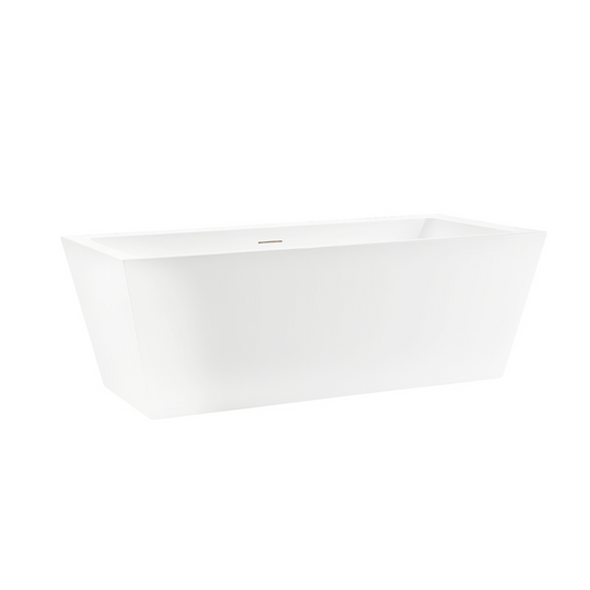 59 Inch Freestanding White Acrylic Bathtub with Overflow And Pop-Up Drain - Vanity Art VA6814-S-PC