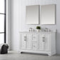 54 Inch Double Sink Bathroom Vanity in White with Marble Countertop & Backsplash - Vanity Art VA5054-W