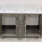 54 Inch Double Sink Bathroom Vanity in Gray with Marble Countertop & Backsplash - Vanity Art VA5054-SG