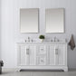 60 Inch Double Sink Bathroom Vanity in White with Marble Countertop & Backsplash - Vanity Art VA5060-DW