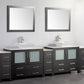 108 Inch Double Sink Bathroom Vanity in Espresso with Marble Countertop - Vanity Art VA3136-108E