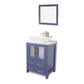 24 Inch Single Sink Bathroom Vanity in Blue with Marble Countertop - Vanity Art VA3124B