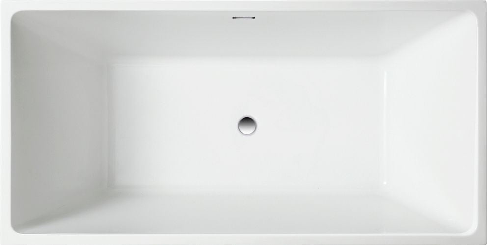 67 Inch Freestanding White Acrylic Bathtub with Overflow And Pop-Up Drain - Vanity Art VA6813-L