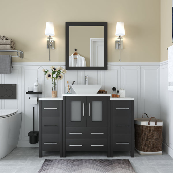 48 Inch Single Sink Bathroom Vanity in Espresso with Marble Countertop - Vanity Art VA3124-48E