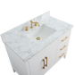 42 Inch Single Sink Bathroom Vanity in White with Marble Countertop - Vanity Art VA9042-W