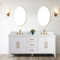 72 Inch Double Sink Bathroom Vanity in White with Marble Countertop - Vanity Art VA9072-DW