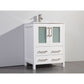 24 Inch Single Sink Bathroom Vanity in White with Ceramic Countertop - Vanity Art VA3024W