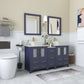 60 Inch Double Sink Bathroom Vanity in Blue with Marble Countertop - Vanity Art VA3124-60B