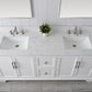 72 Inch Double Sink Bathroom Vanity in White with Marble Countertop & Backsplash - Vanity Art VA5072-DW